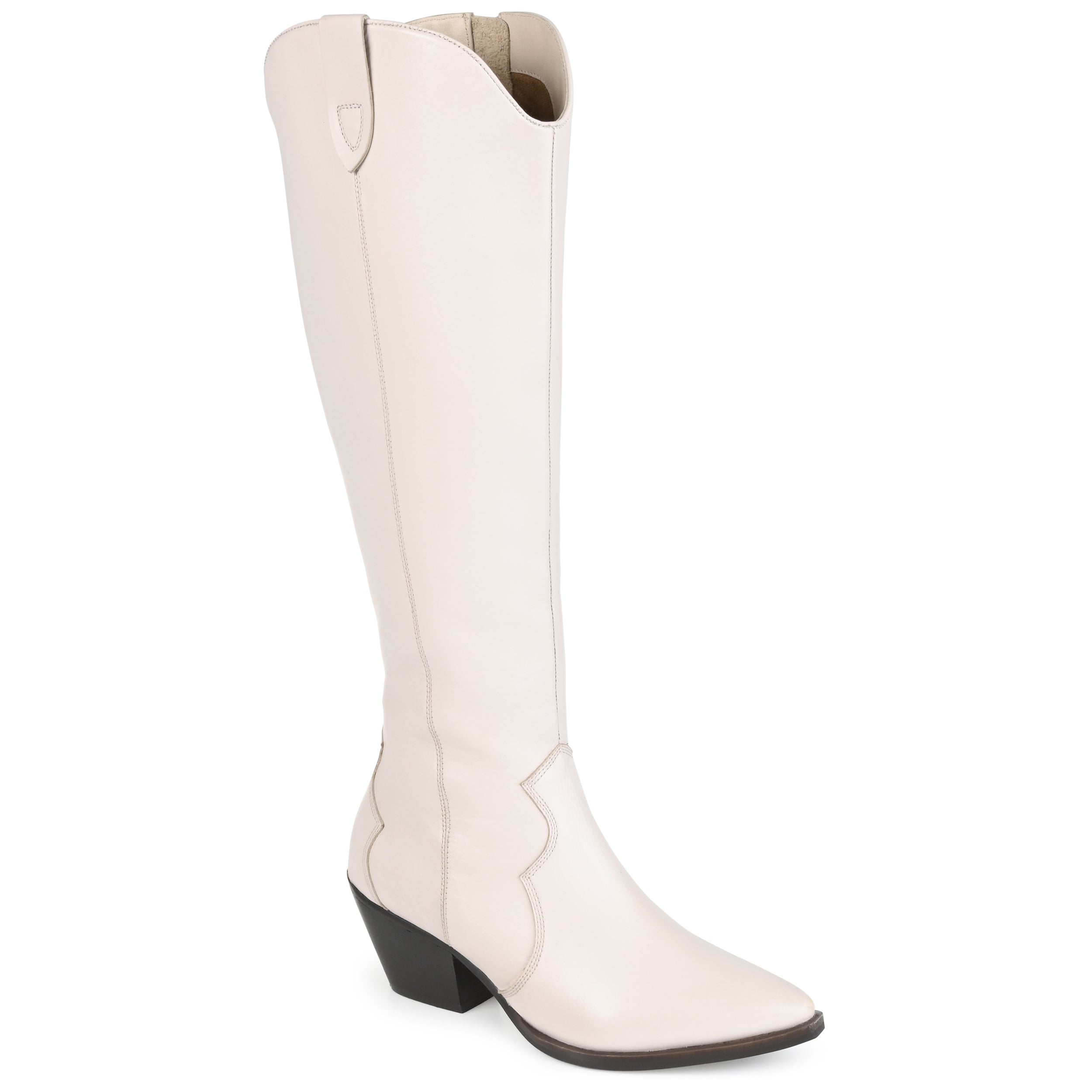 Женские ботинки Journee Signature Extra Wide Calf из натуральной кожи Tru Comfort Foam Pryse, цвет bone