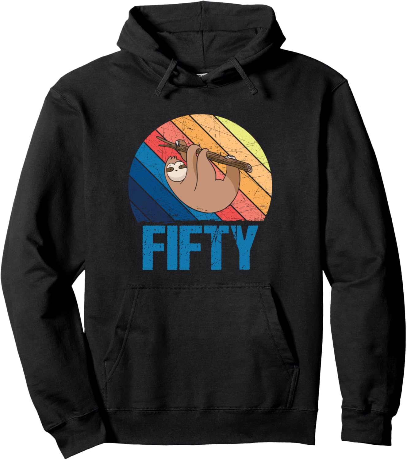 

Толстовка к 50-летию, толстовка с изображением ленивца для мужчин и женщин Retro Sloth Birthday Apparel Boys Girls, черный