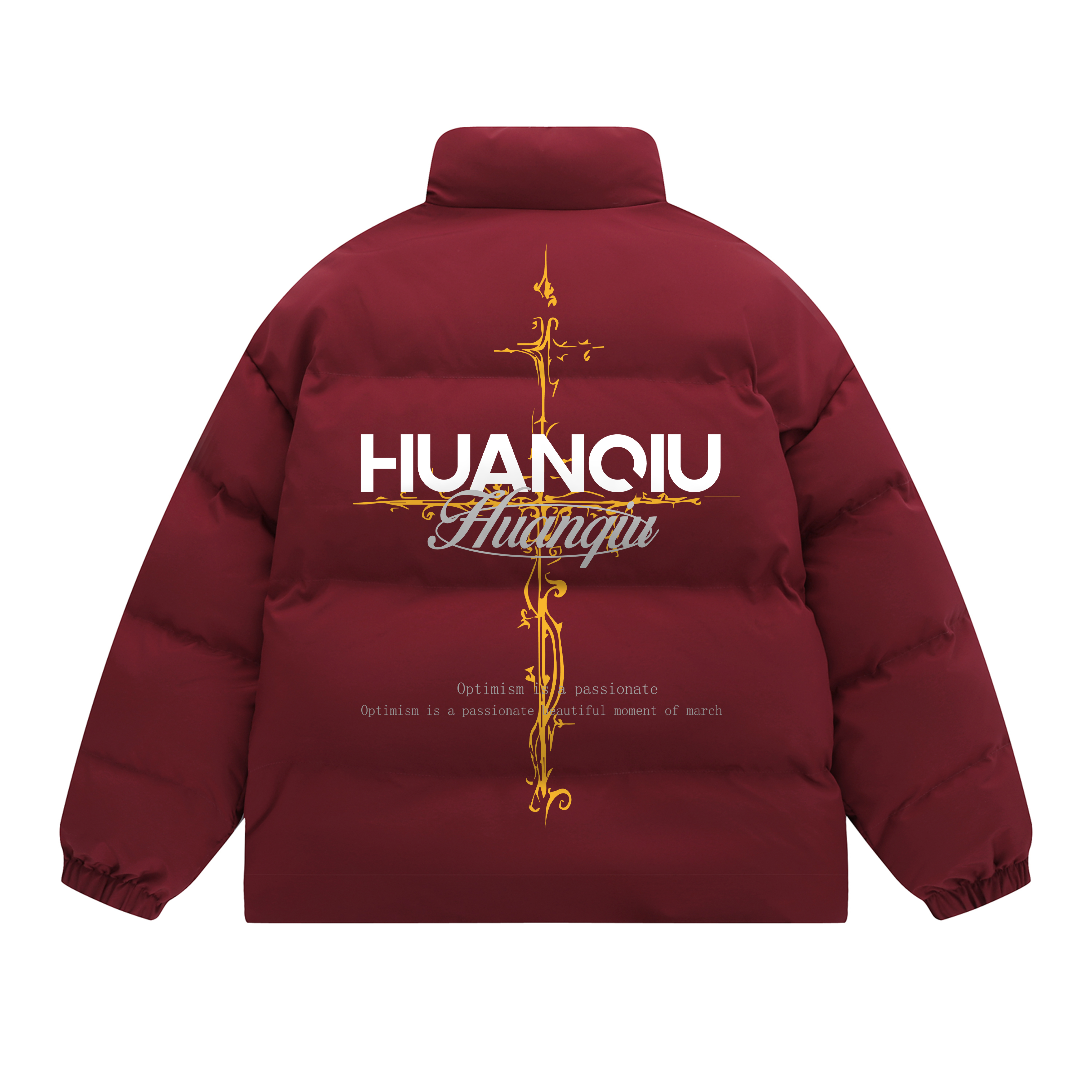

Пуховик Unisex Stand Collar Moderate Padded HUANQIU, maroon