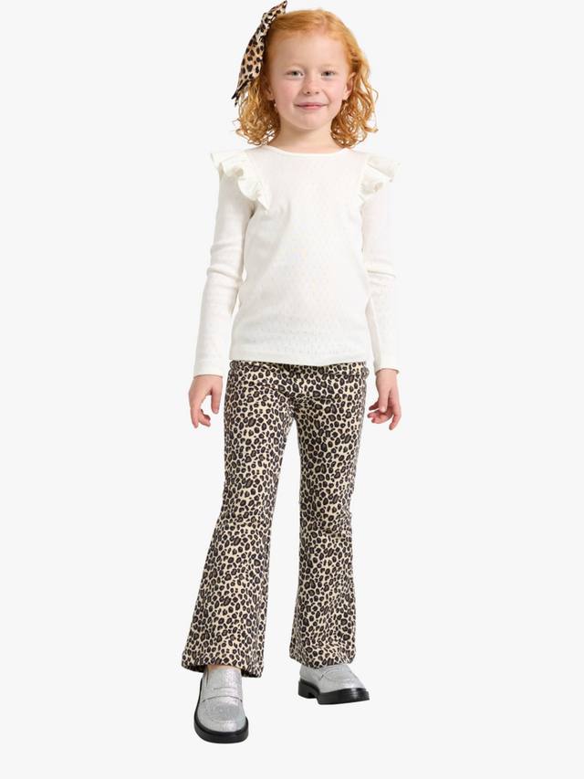 

Детские леопардовые леггинсы с расклешенными штанинами Lindex, Light Beige