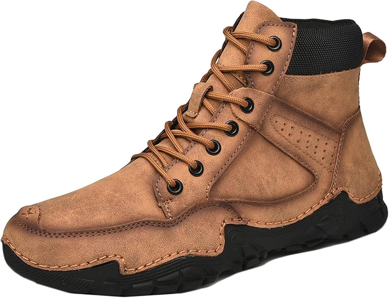 

Мужские походные ботинки Yiozoi с высоким голенищем, шнуровкой, для улицы, ветронепроницаемые, осенние и зимние, нескользящие, удобные, повседневные ботинки до щиколотки, коричневый