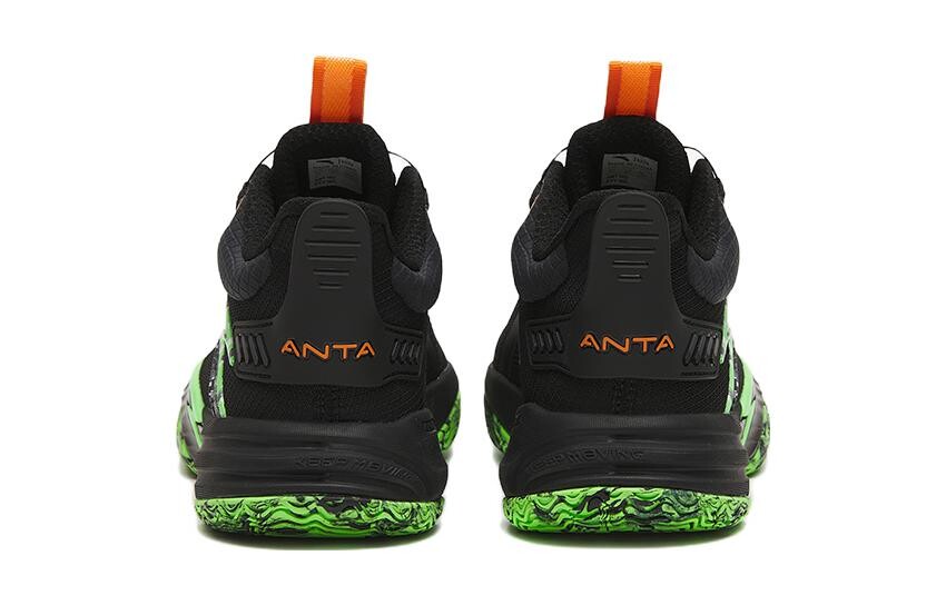 Детские баскетбольные кроссовки GS Mid-top черные/зеленые Anta Kids — фото 4