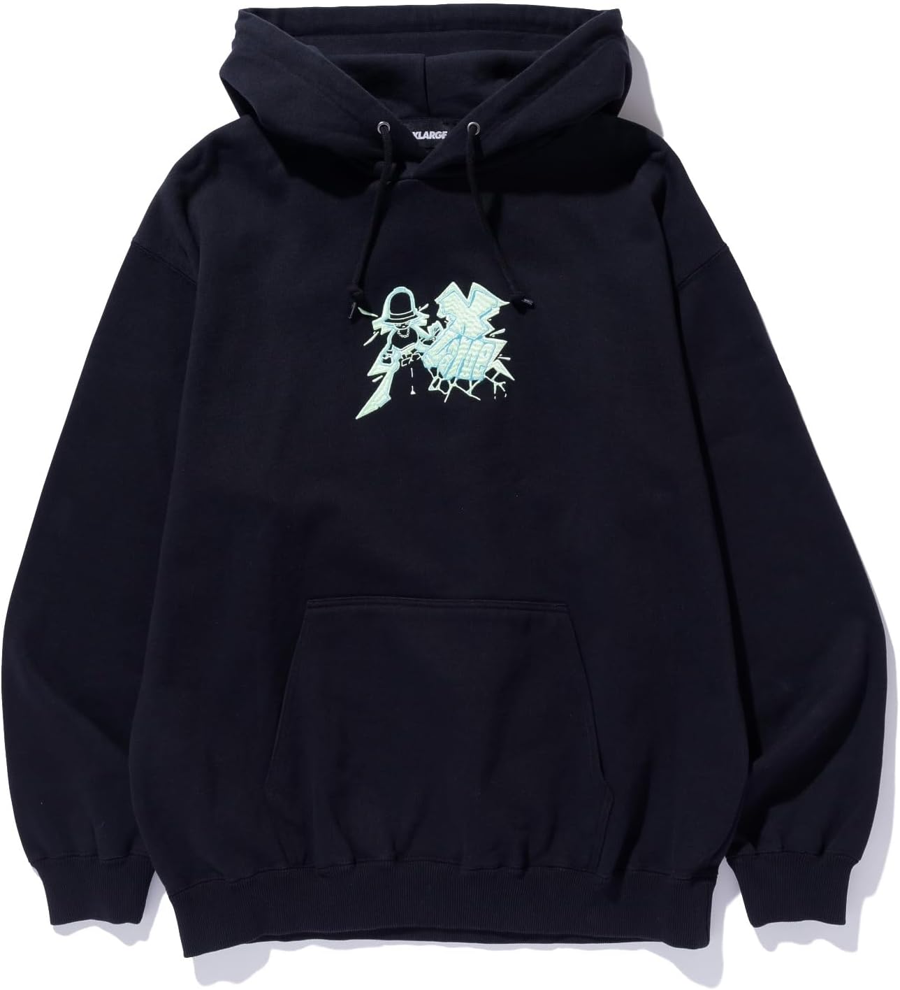 

Мужская толстовка с капюшоном, флуоресцентная вышивка, размер XL Xlarge, черный