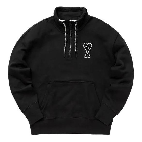 

Толстовка x ami half zip sweatshirt 'black' Puma, черный