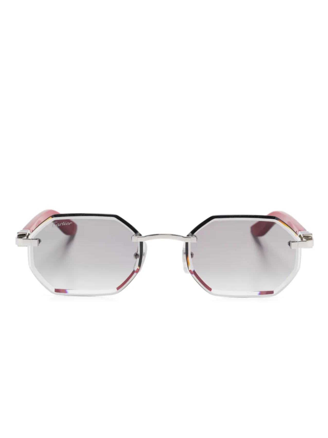 

Солнцезащитные очки в геометричной оправе Cartier Eyewear, серебряный