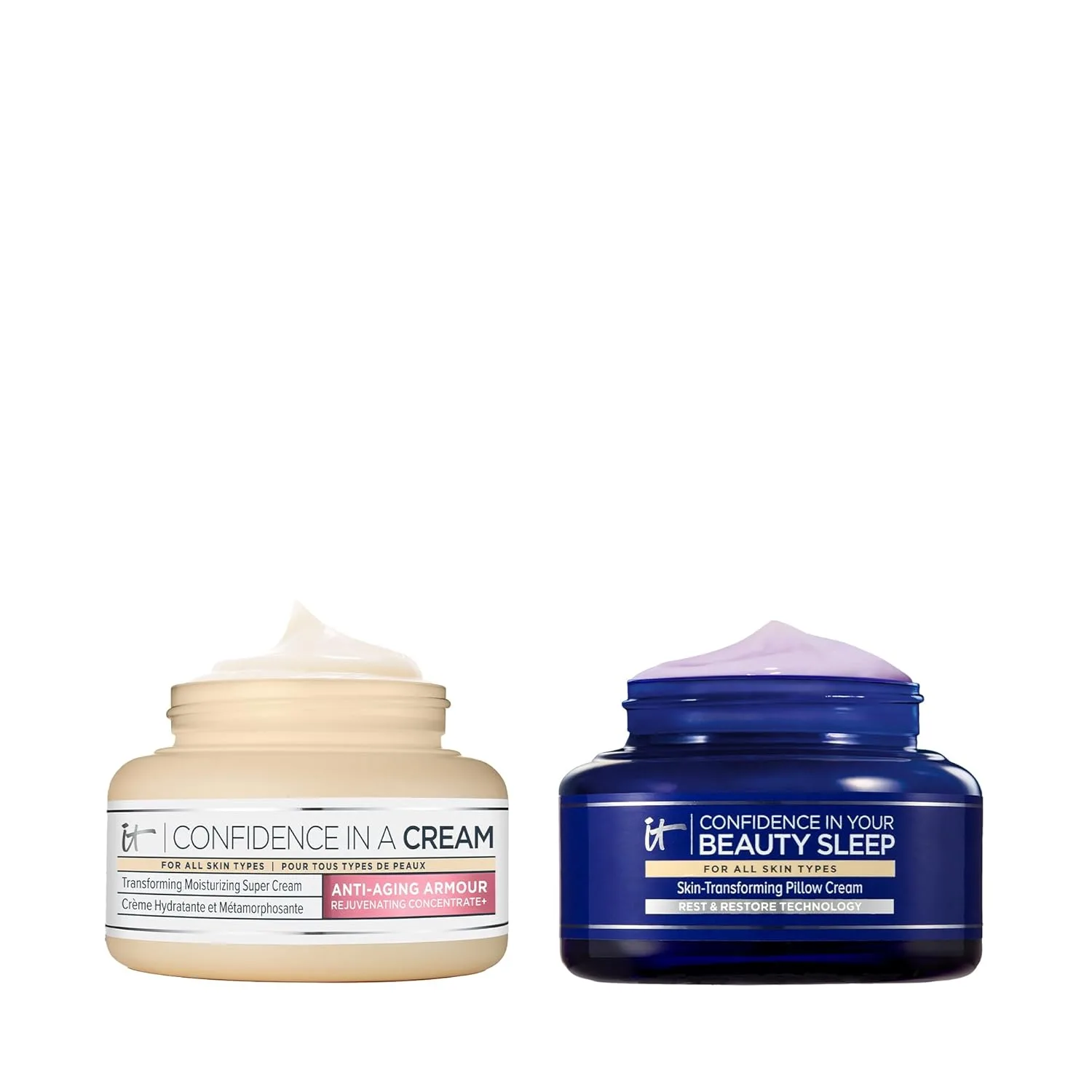 Крем для лица It Cosmetics — Confidence in a Cream и Confidence in Your Beauty Sleep Cream - увлажняющий с анти-эйдж, 118 мл