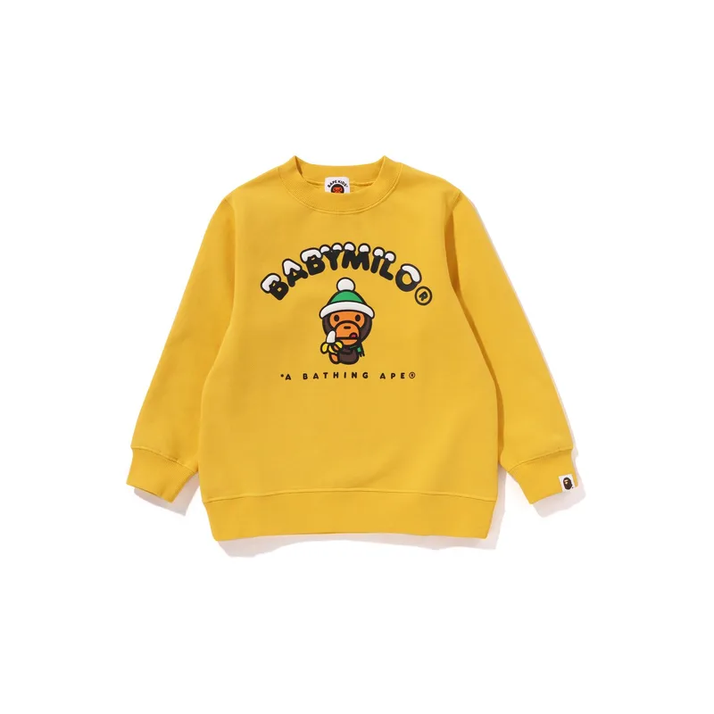 Детский свитшот с принтом Baby Milo A BATHING APE, Gray GYX — фото 3
