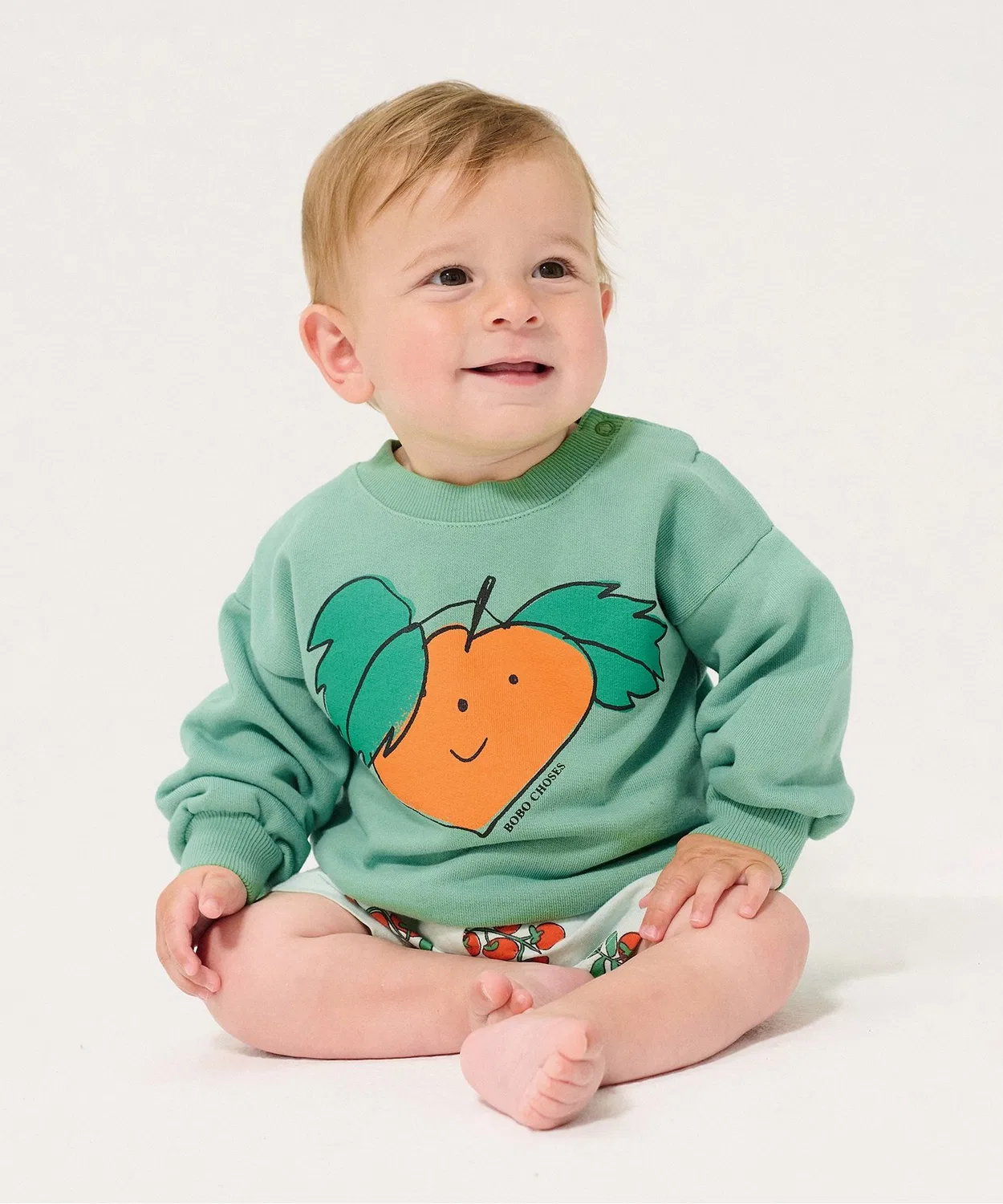 Свитшот Tangerine для малышей бренда BOBO CHOSES, зеленый — фото 2