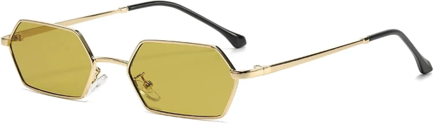 

Солнцезащитные очки с защитой от УФ-излучения UV400 | Маленькая оправа | Для женщин и мужчин | Для занятий спортом на открытом воздухе и вождения DSVIGF, Gold Yellow