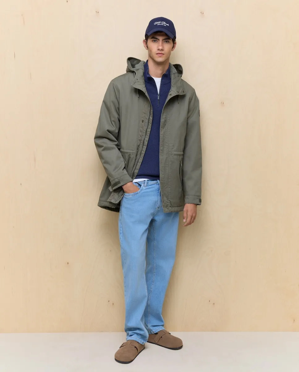 

Мужская куртка с внутренней подкладкой из овчины Easy Wear, хаки