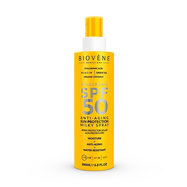 

Гиалуроновый антивозрастной молочный спрей Spf 50 200 мл Biovene