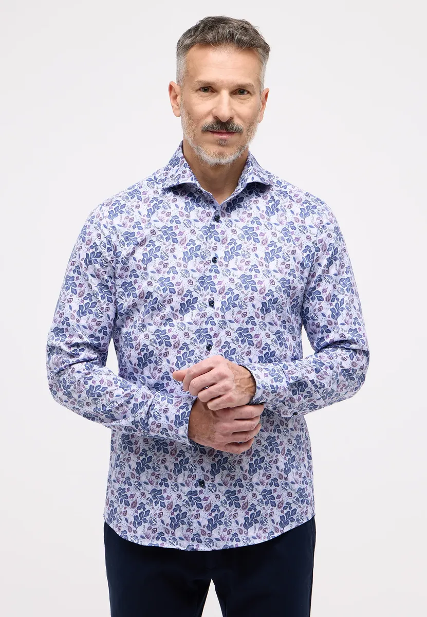 

Рубашка Eterna с длинными рукавами "SLIM FIT", синий