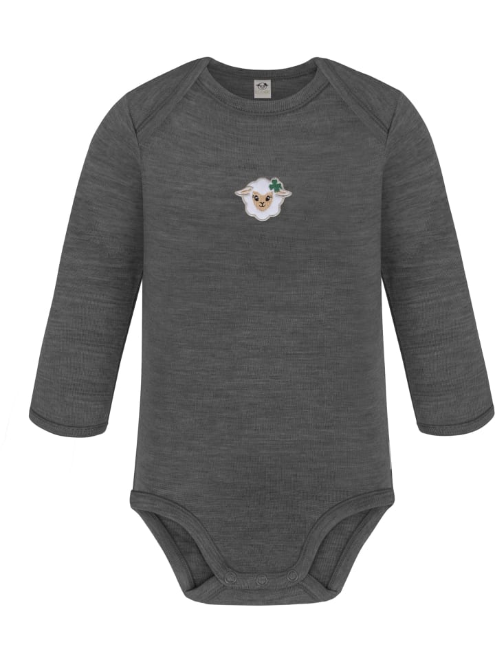Normani Outdoor Sports Боди с длинными рукавами из мериносовой шерсти и детские штанишки из мериносовой шерсти антрацитового цвета — фото 3