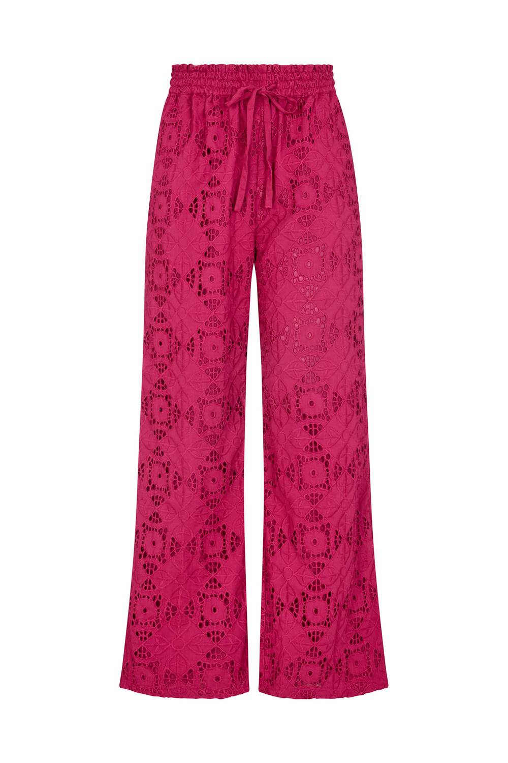 

RAFFYA Широкие брюки 'Opal Broderie Anglaise' в темно-красном цвете