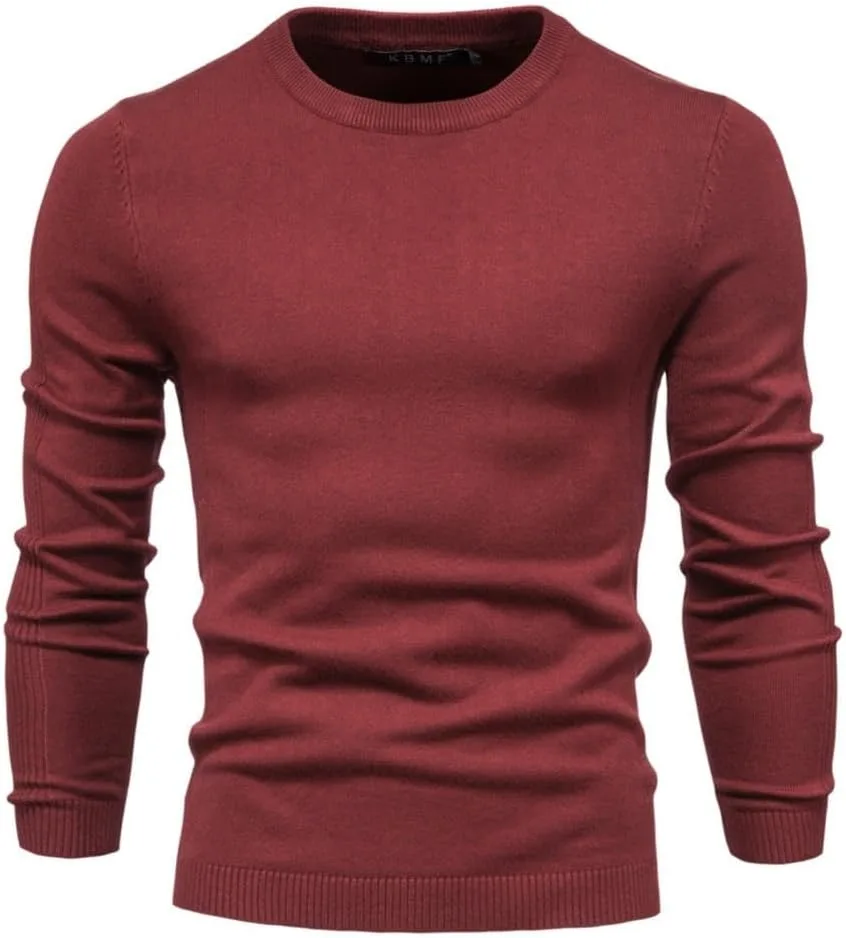 Мужской свитер Slim-fit с круглым вырезом, легкий и стильный — фото 4