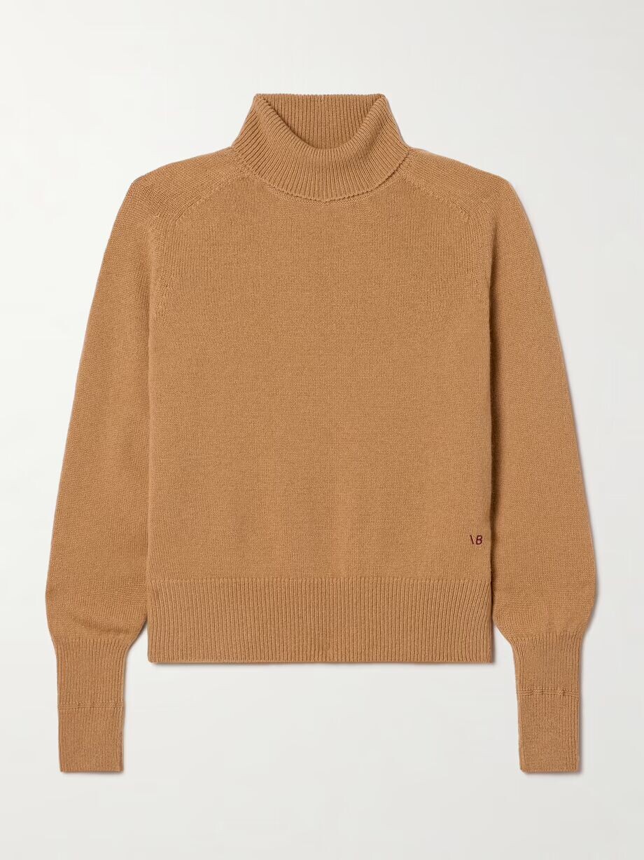 

Шерстяной свитер с высоким воротником Victoria Beckham, светло-коричневый