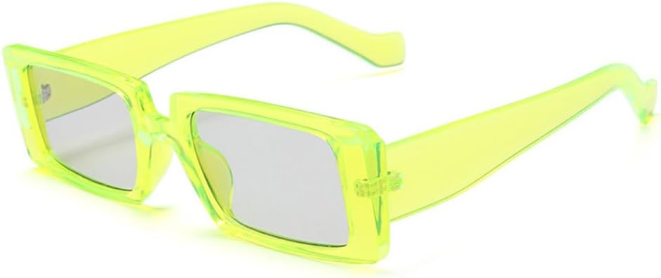 

Летние ретро-солнцезащитные очки прямоугольной формы для женщин, модные флуоресцентные зеленые очки для мужчин, защита от ультрафиолета UV400 HVTVTLA, Fluorescent Green