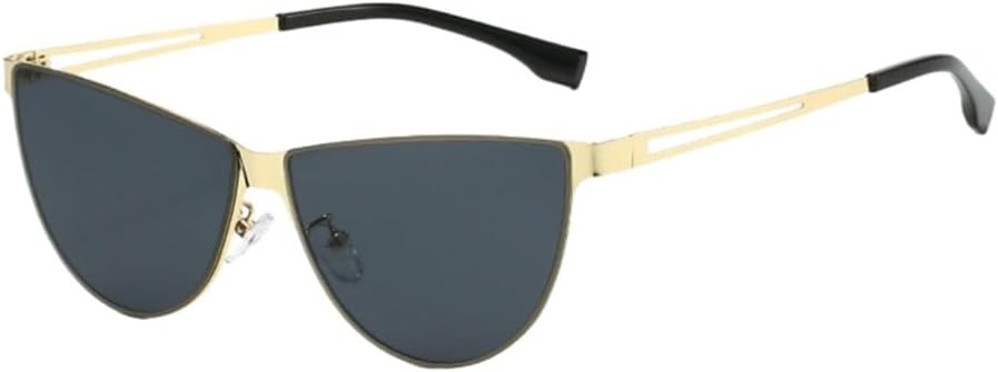 

Металлические солнцезащитные очки «кошачий глаз» для женщин, стильные солнцезащитные очки для пляжа и отдыха, мужские солнцезащитные очки с защитой от УФ-излучения UV400 UJNHGQ, Gold Gray