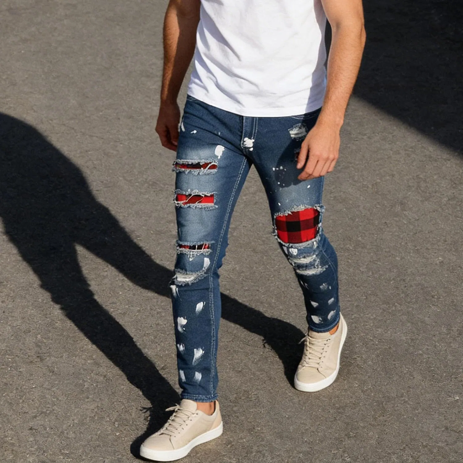 Джинсы Slim-fit, темно-синие — фото 4