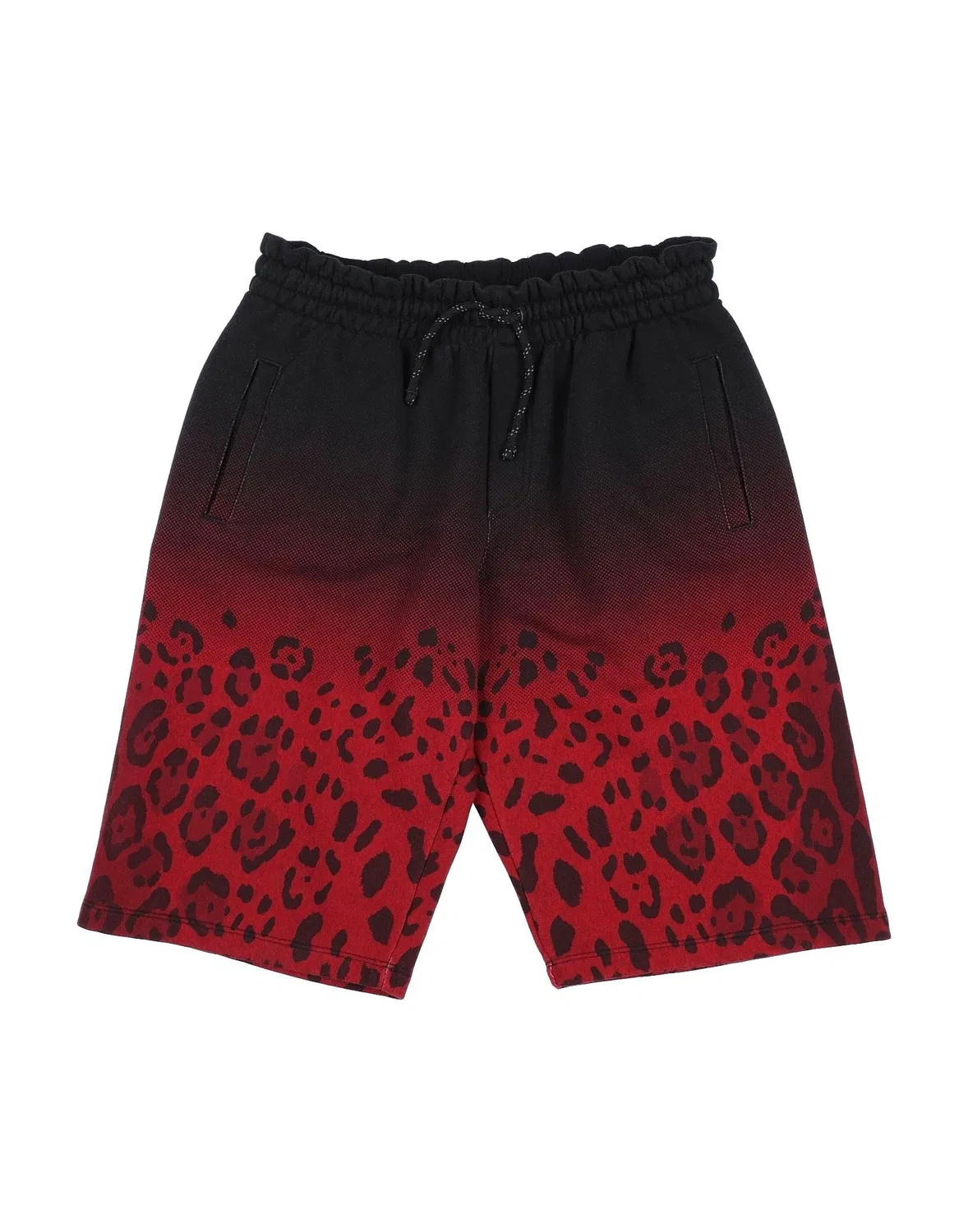 Детские шорты из флиса с принтом Leopard Print Dolce&Gabbana, черный