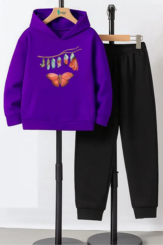 Детский спортивный комплект с принтом Cactus Collection, Purple