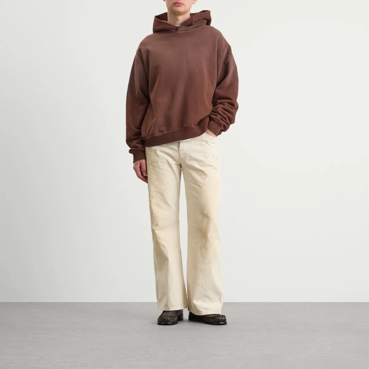 Джинсы прямого широкого кроя 2021 Trafalgar Wide Leg Jeans Acne Studios, White — фото 4