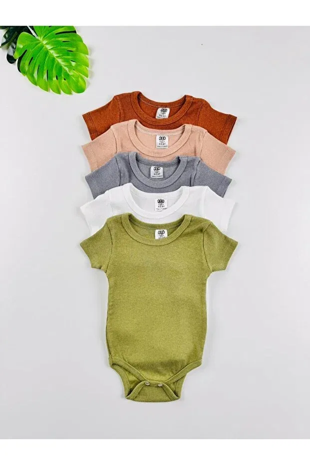 Детское боди-комбинезон с коротким рукавом комплект 5 шт Basics Efu Baby, Multicolor - 1