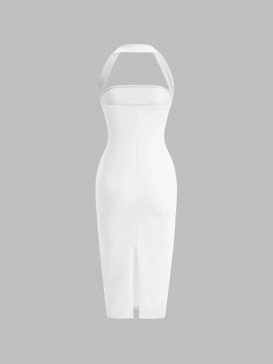 Женское повседневное платье миди с открытой спиной Bodycon, White — фото 3