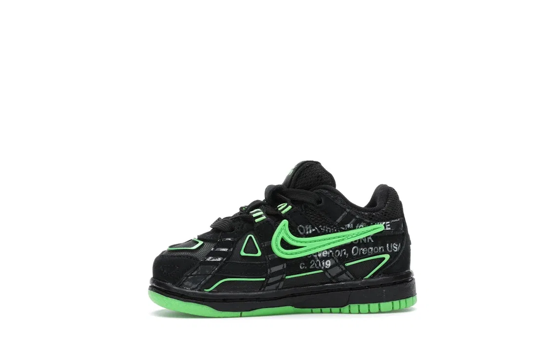 Детские кроссовки Lifestyle Nike Air Rubber Dunk Off-White Green Strike, Black/White-Green Strike — фото 3