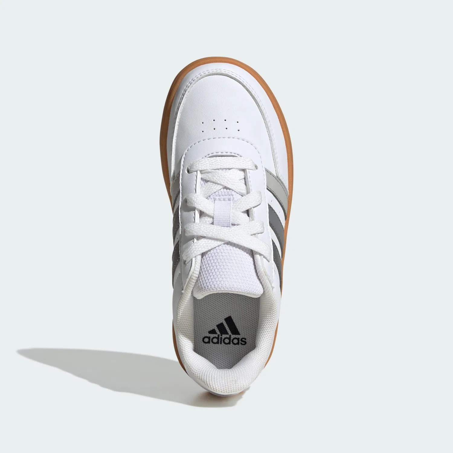 Детские кроссовки с принтом Breaknet Lifestyle Court Lace Adidas, Weiss Mondgrau Braun — фото 2