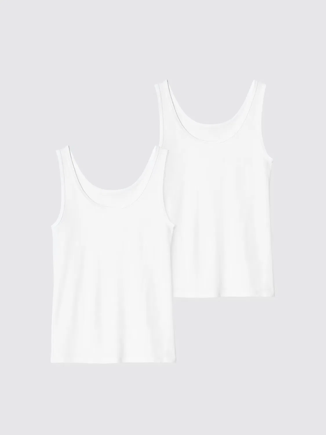 Комплект маек Uniqlo, базовые хлопковые майки, белый — фото 4