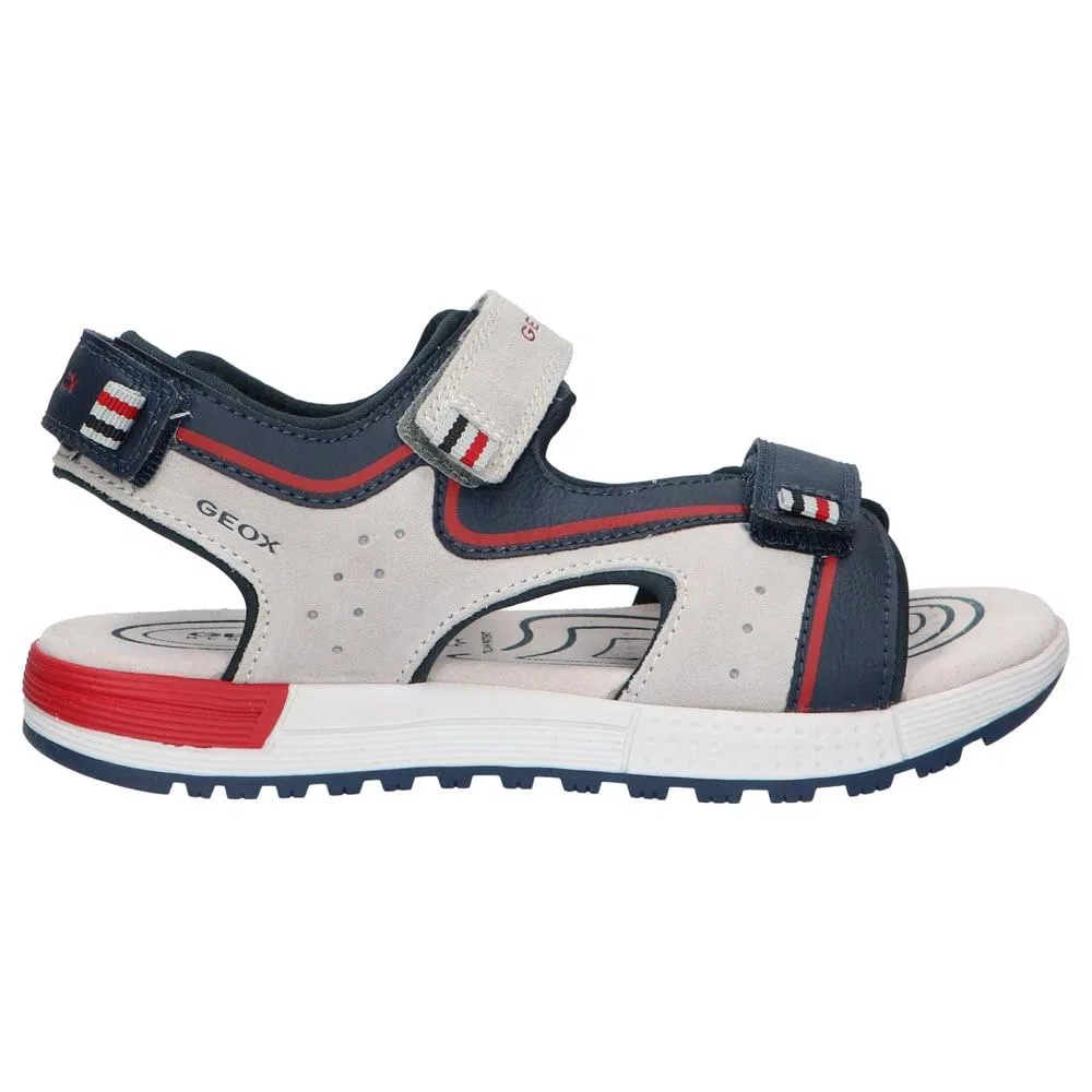 Детские сандалии для мальчиков с регулировкой J Sandal Alben Boy a Geox, Grey Blue Lt Grey Navy