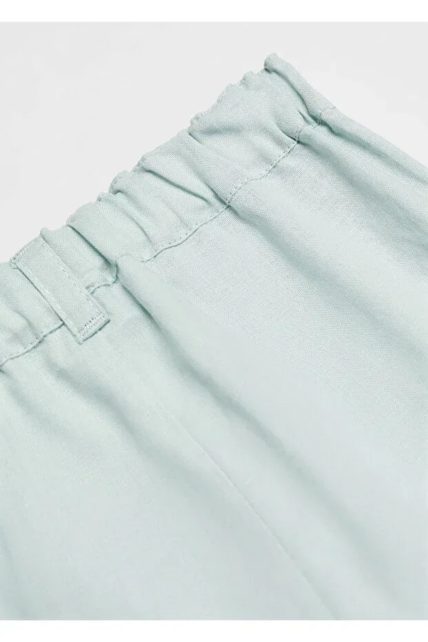 Детские шорты для мальчиков из льна Mango Woman, Pastel Green — фото 3