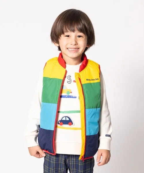Детский стеганый жилет с водоотталкивающей пропиткой Rainbow Color Block moujonjon, Multicolor