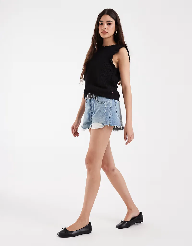 Топ-майка Levi's Lulu с рукавами-крылышками, черный — фото 3