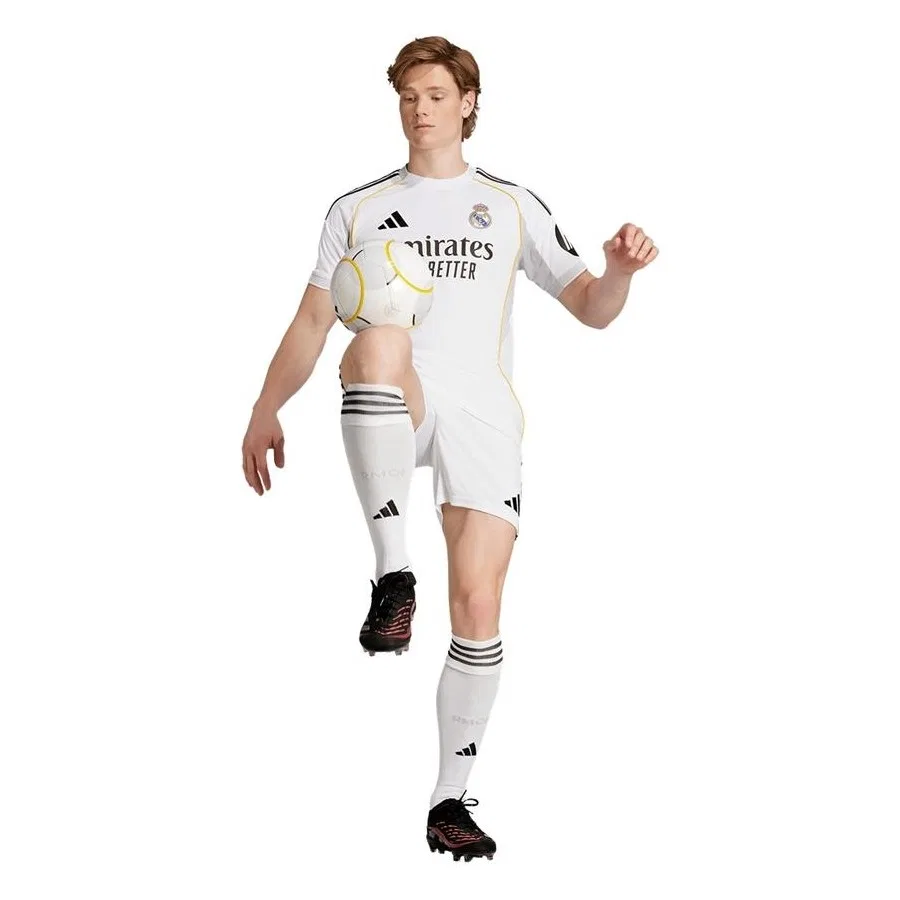 Шорты спортивные с вышитым гербом Real Madrid adidas, Белый — фото 3