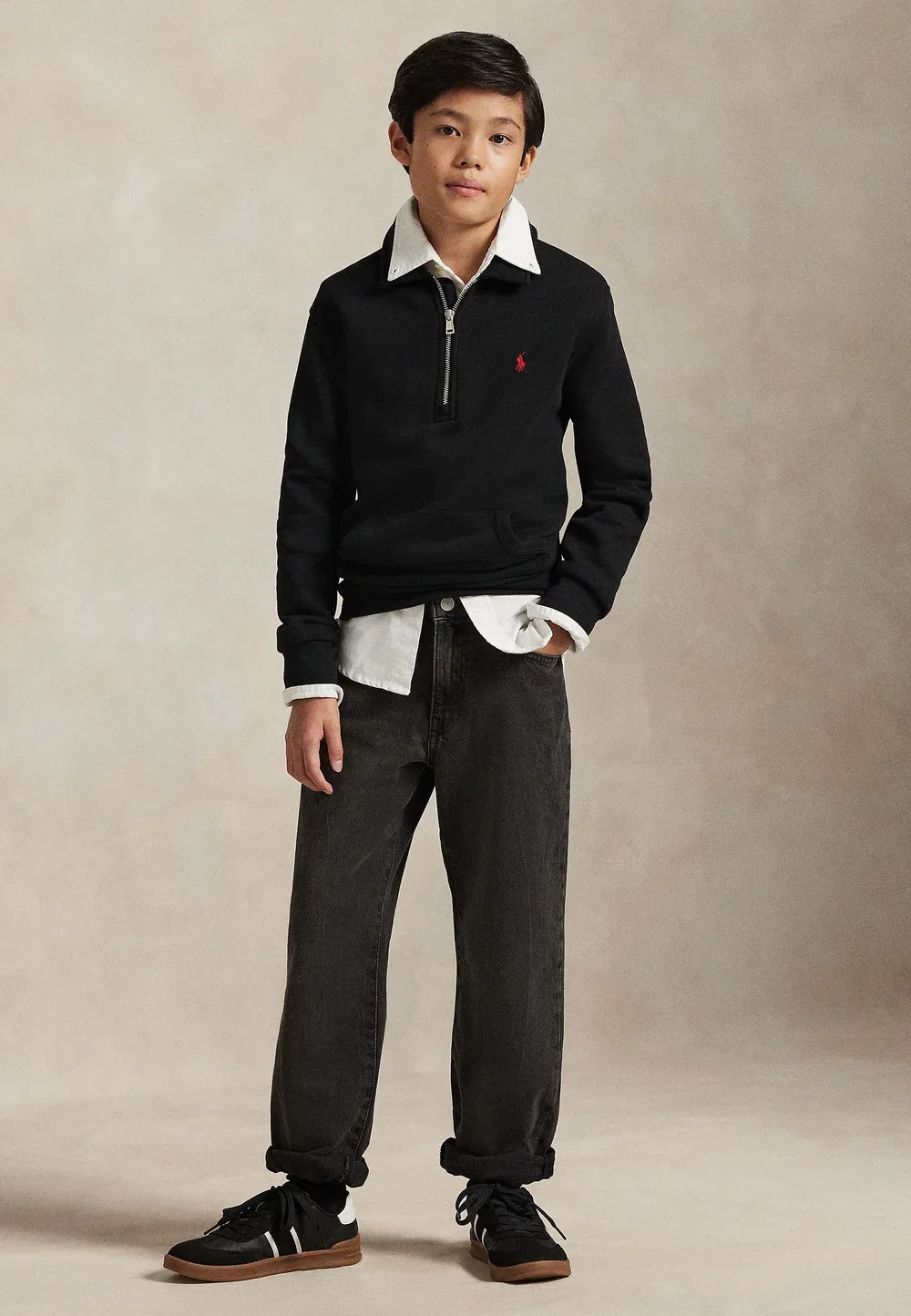 Толстовка с флисовым воротником, размер 7-14 лет Polo Ralph Lauren, Black — фото 2