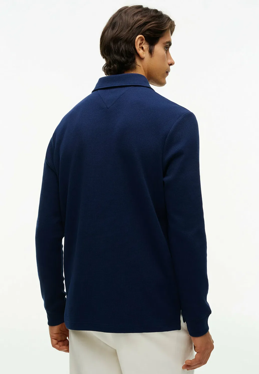 Рубашка-Поло с вафельным рисунком, с длинными рукавами Tommy Hilfiger, Carbon Navy — фото 3
