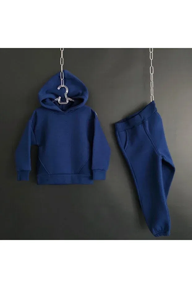 Детский спортивный костюм для мальчиков с капюшоном Zelhankids, Navy Blue
