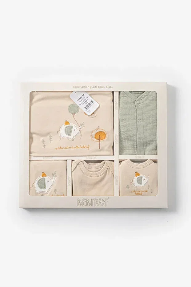 Детский комплект одежды для новорожденных хлопковый Stork Bundle, Khaki — фото 2
