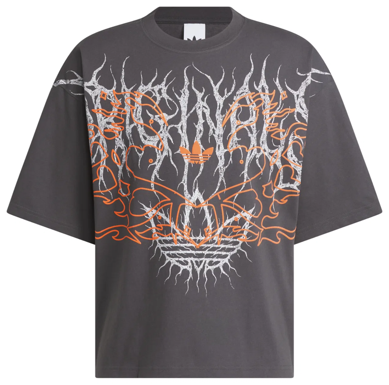 Футболка мужская Metal Graphic Boxy Adidas, цвет Utility Black/Solar Orange — фото 4