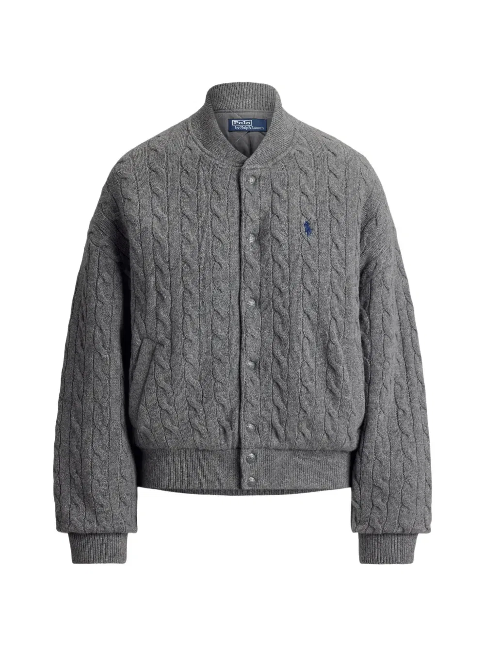 Бомбер фактурной вязки Polo Ralph Lauren, серый