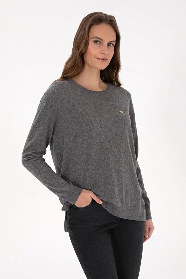 Женский свитер с длинным рукавом U.S. Polo Assn., Gray Melange