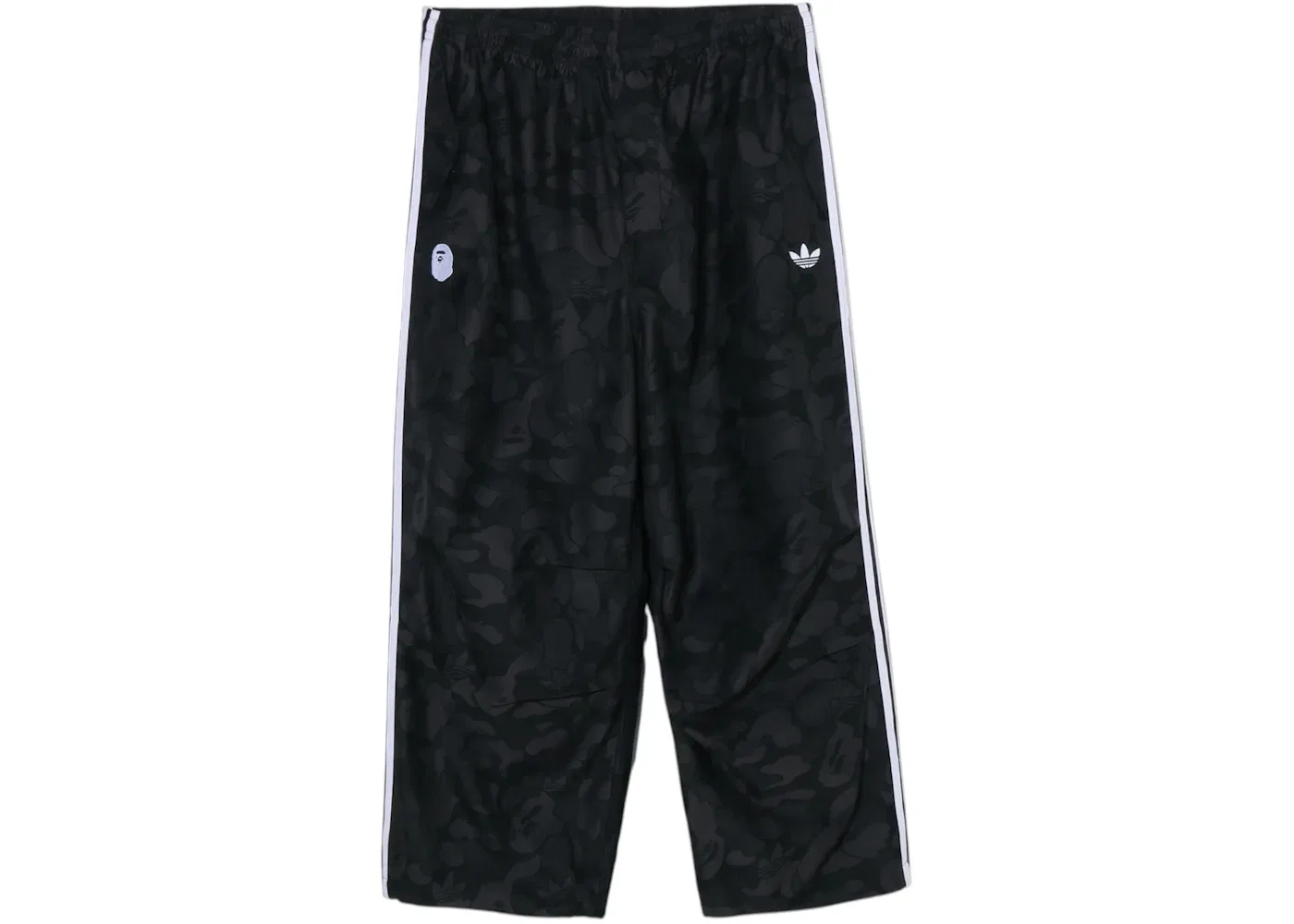 Мужские спортивные брюки с камуфляжным жаккардовым узором Adidas x BAPE Pants, Black