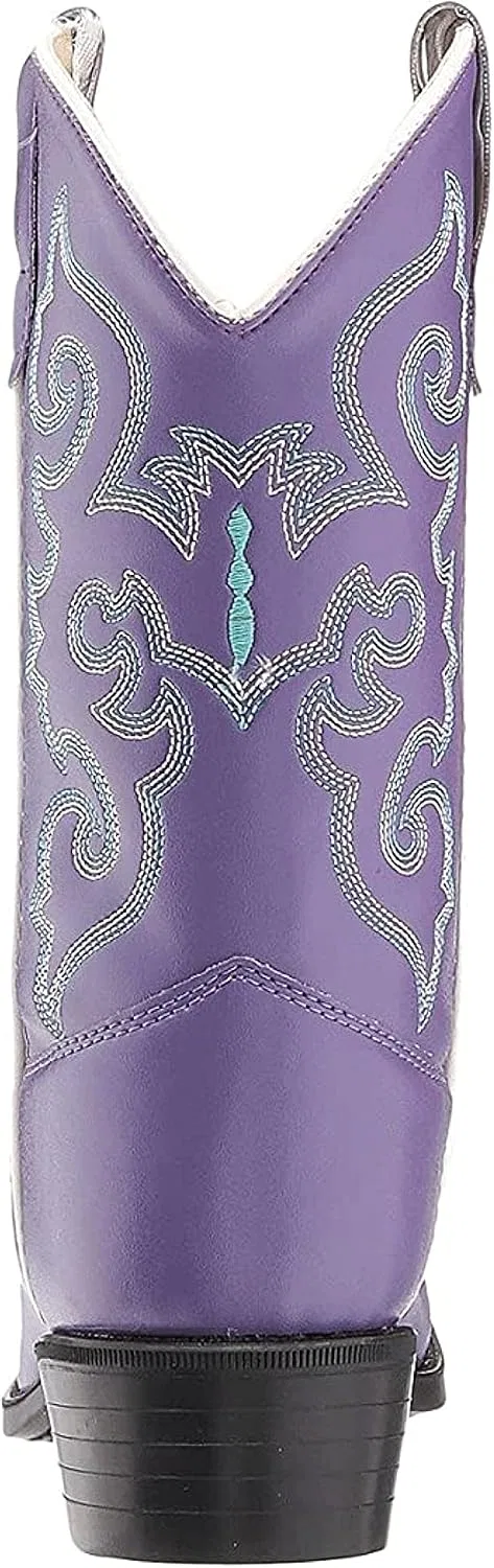 Детские сапоги для девочек с принтом Old West Cowboy Boots Girls Stitching Pull Straps PVC Purple VR9125 Old West Kids Boots, Purple — фото 4