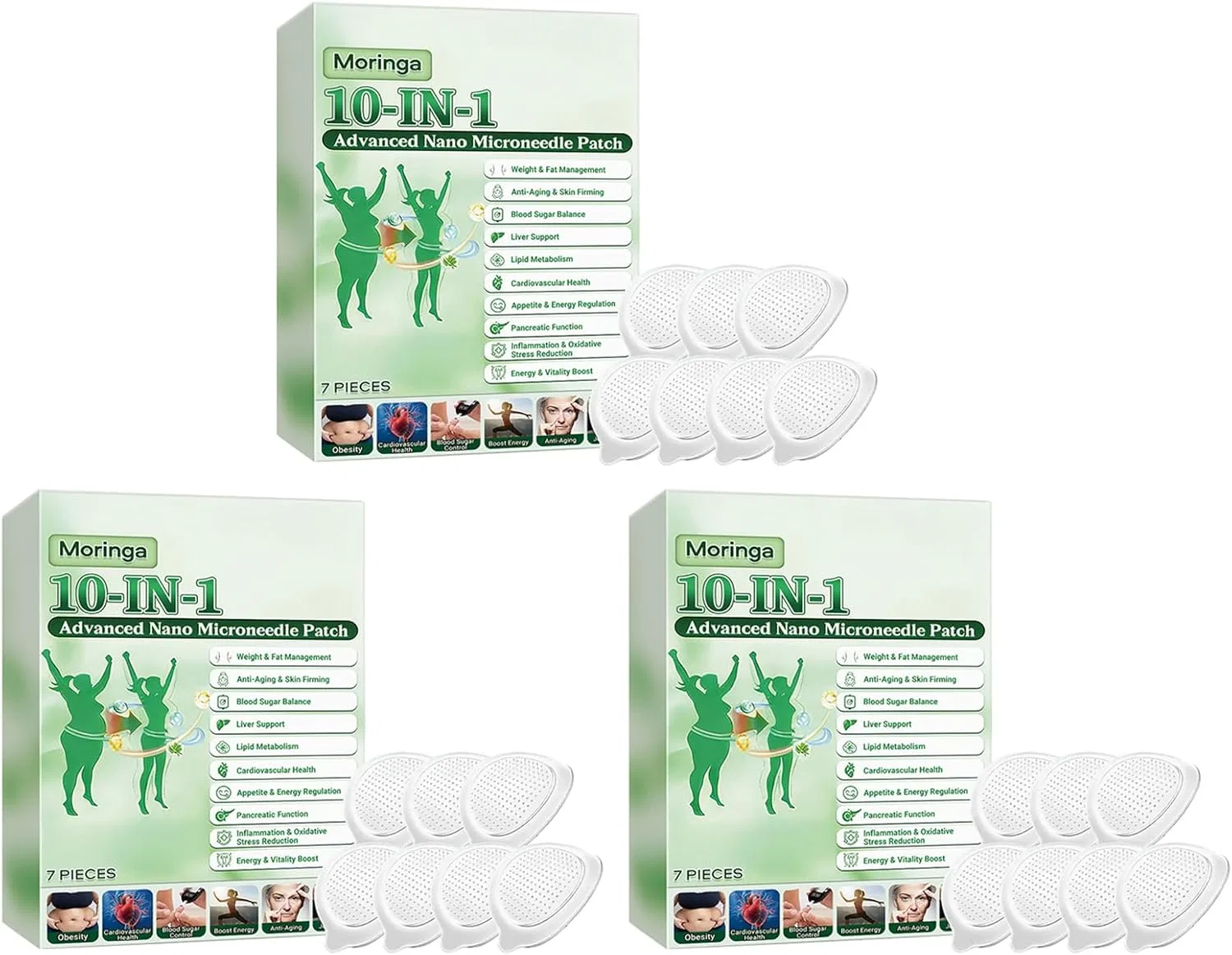 Патчи для тела с микроиглами, Moringa Berberine, 3 шт, Style B Generisch