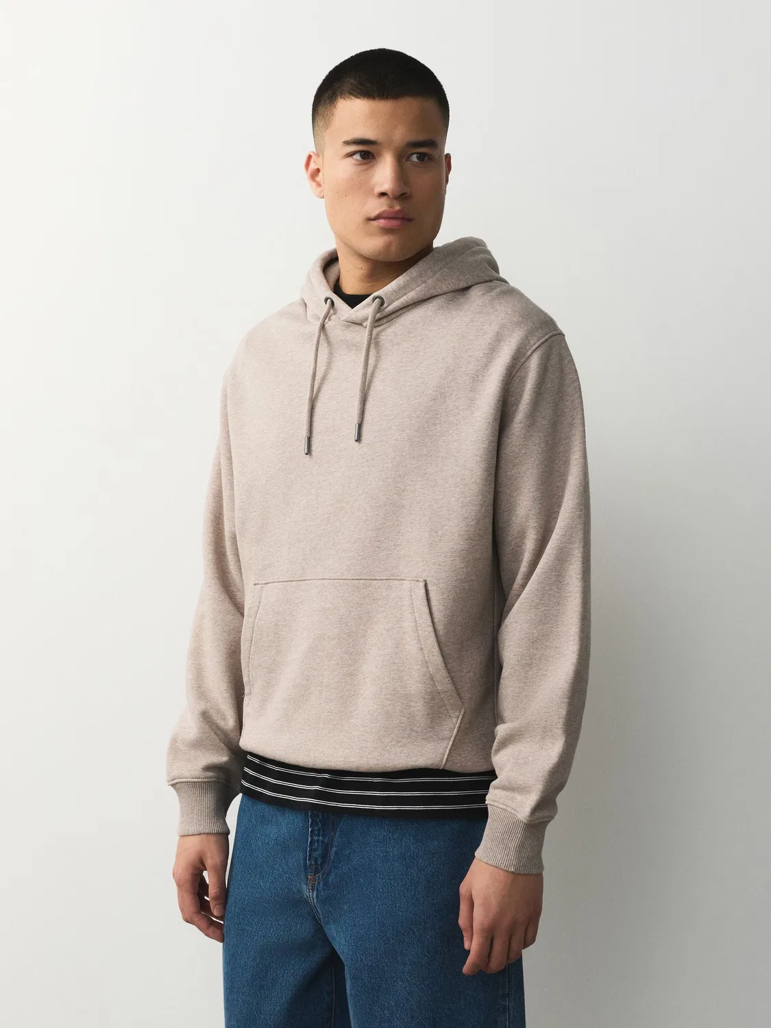 Худи Regular Fit Heavyweight Cotton Rich Jersey, Neutral Marl Next
