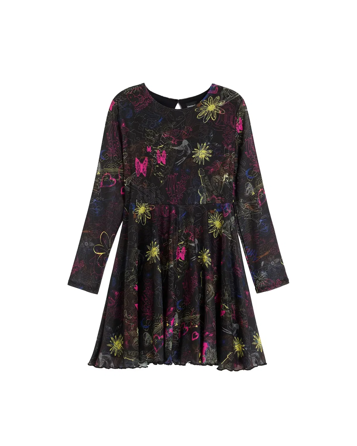 Детское платье для девочек с принтом Desigual, Negro