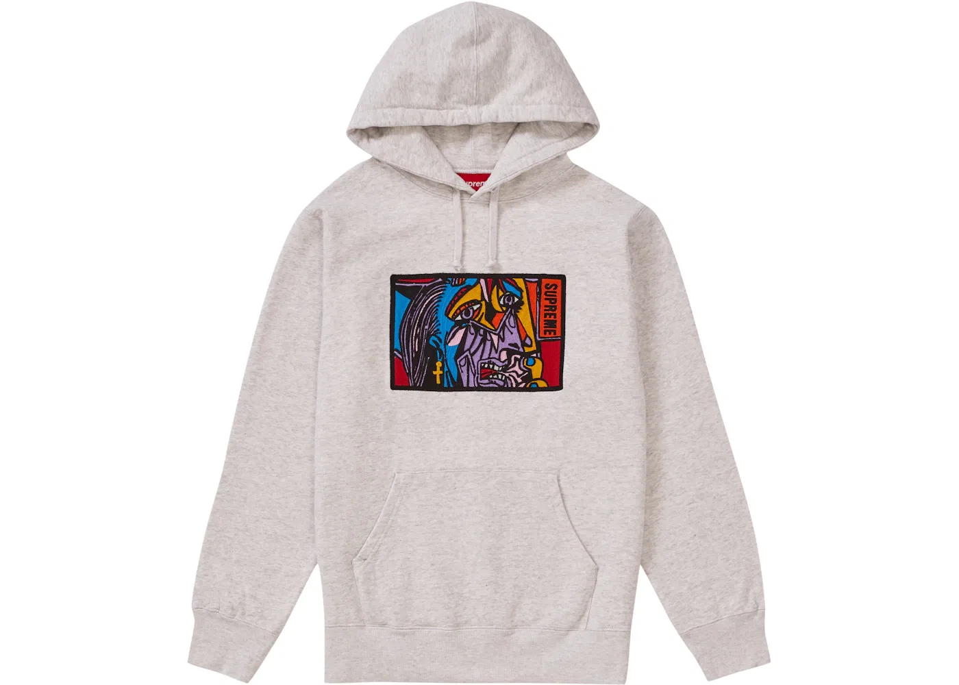 Мужской худи с принтом Supreme Ash Grey
