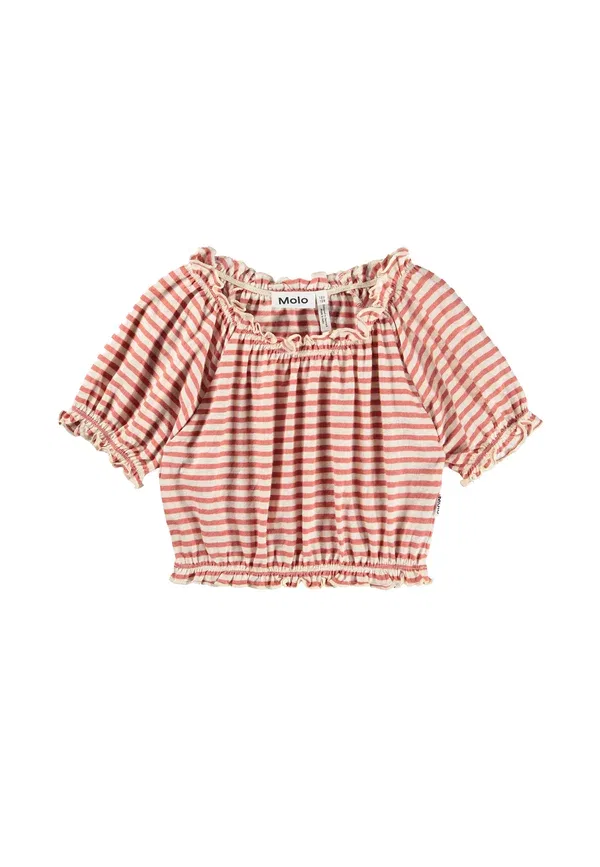 Футболка с принтом, хлопок, Striped, Molo, Red, красный